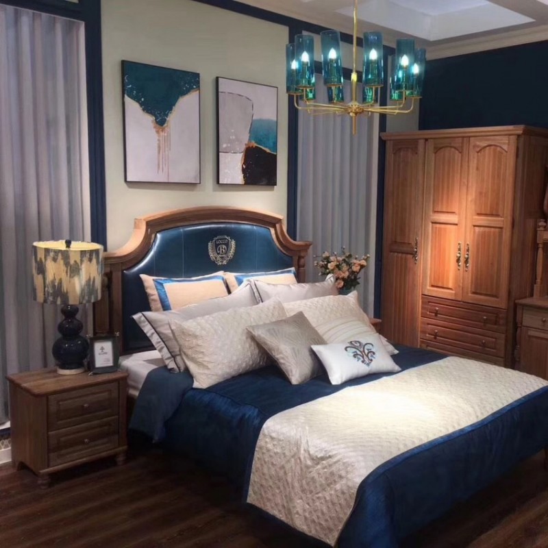 洛可小城儿童实木家具檀丝木儿童套房单人床衣柜床头柜小书桌312