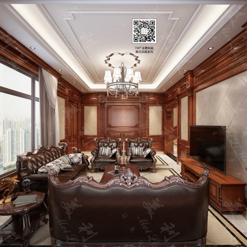 豪华美式客厅定制家具 19-192$Luxurious American style living room custom furniture