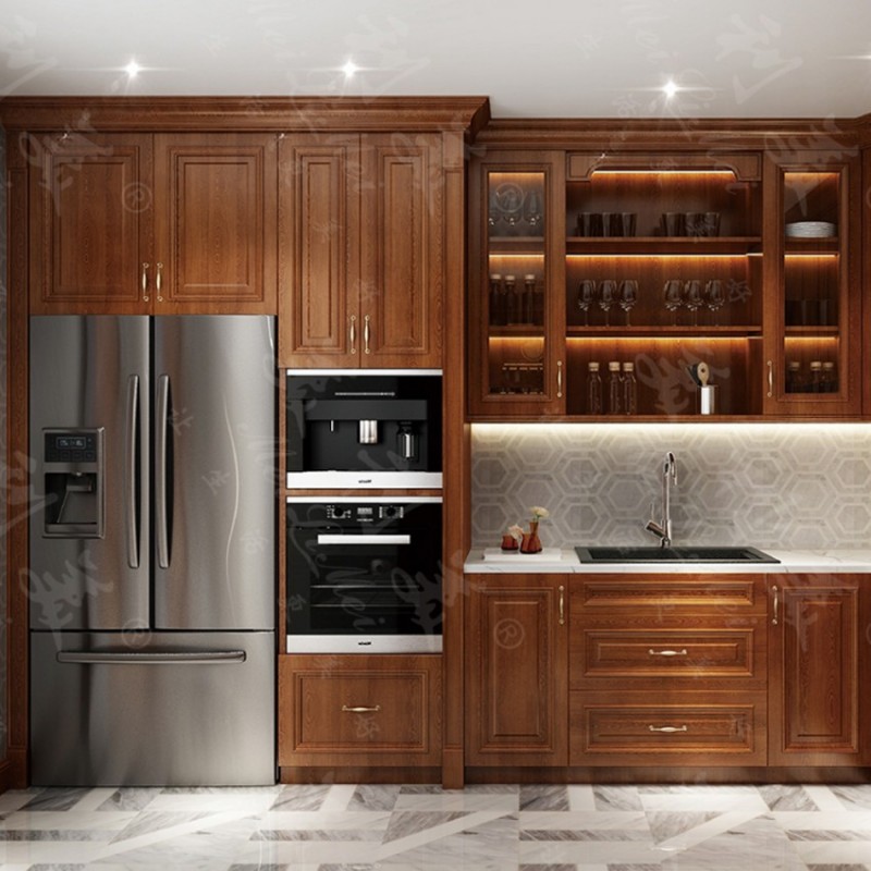 美式奢华厨房橱柜定制 19-157$American luxury kitchen cabinet customization