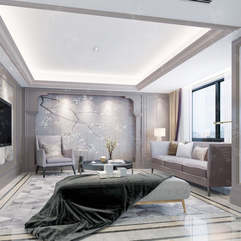 轻奢雅致客厅定制 19-066$Light luxury and elegant living room customization