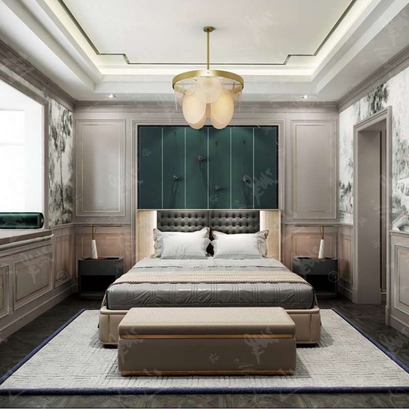 精致轻奢卧室定制厂家19-051$Exquisite light luxury bedroom custom manufacturers