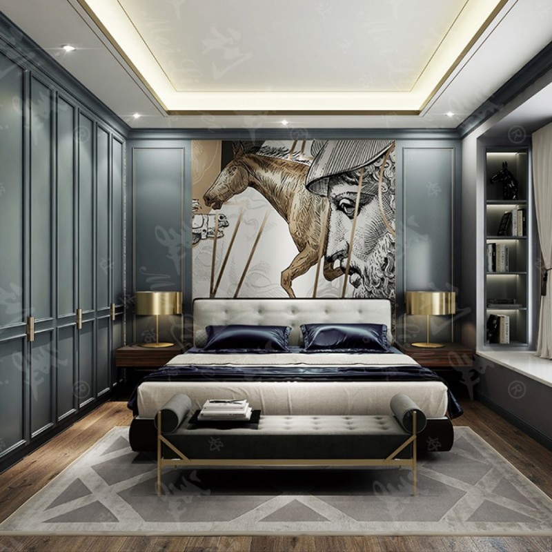 豪华高雅轻奢卧室设计定制19-032$Luxury elegant light luxury bedroom design custom