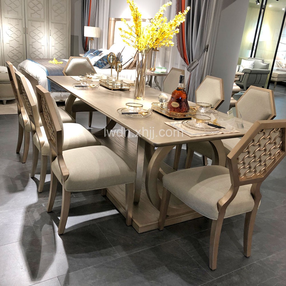 cz-03 别墅美式轻奢长餐桌餐椅