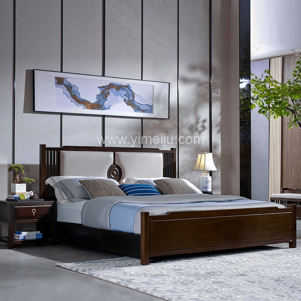 雅檀新中式家具宋氏风格乌檀木床yt-ws-14