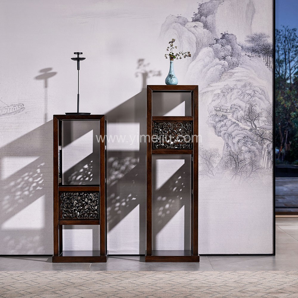 雅檀新中式家具宋氏风格乌檀木花架yt-kt-03