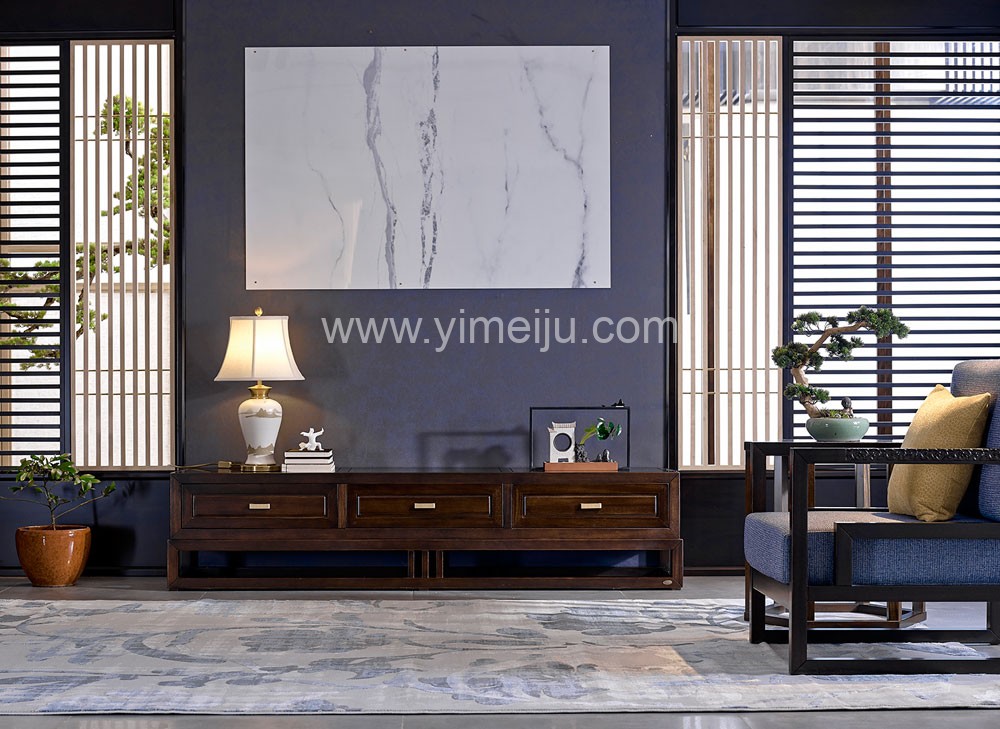 雅檀新中式家具宋氏风格乌檀木电视柜yt-kt-17