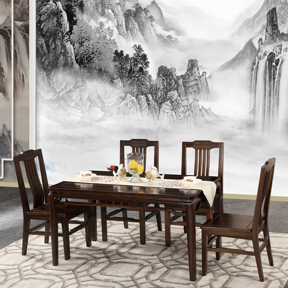 新中式1# 新中式实木餐厅桌椅组合