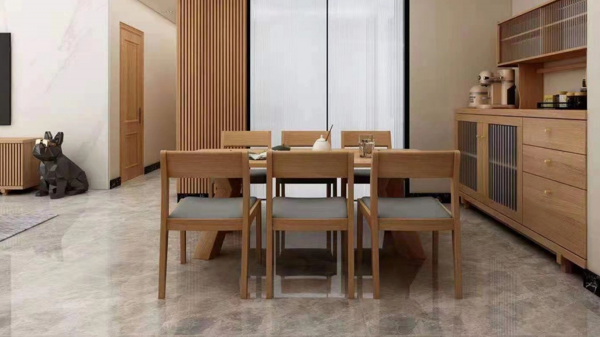 功匠工房餐厅简约实木桌椅组合03