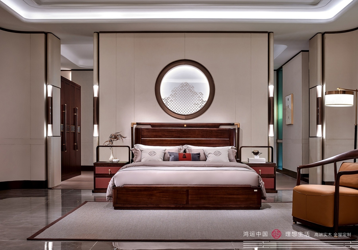 南洋胡氏鸿运系列新中式家具卧房套实木大床2003nyhs-51420