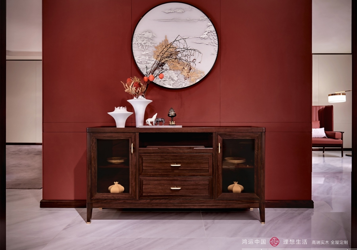 南洋胡氏鸿运系列新中式家具餐厅餐边柜2003nyhs-51246