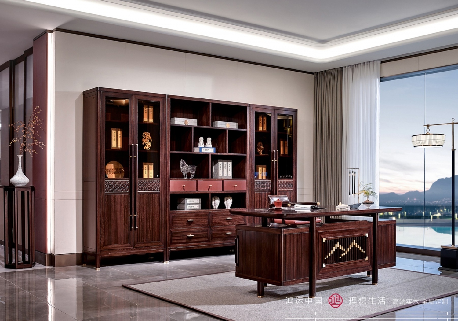 南洋胡氏鸿运系列新中式家具展示柜陈列柜茶台茶椅