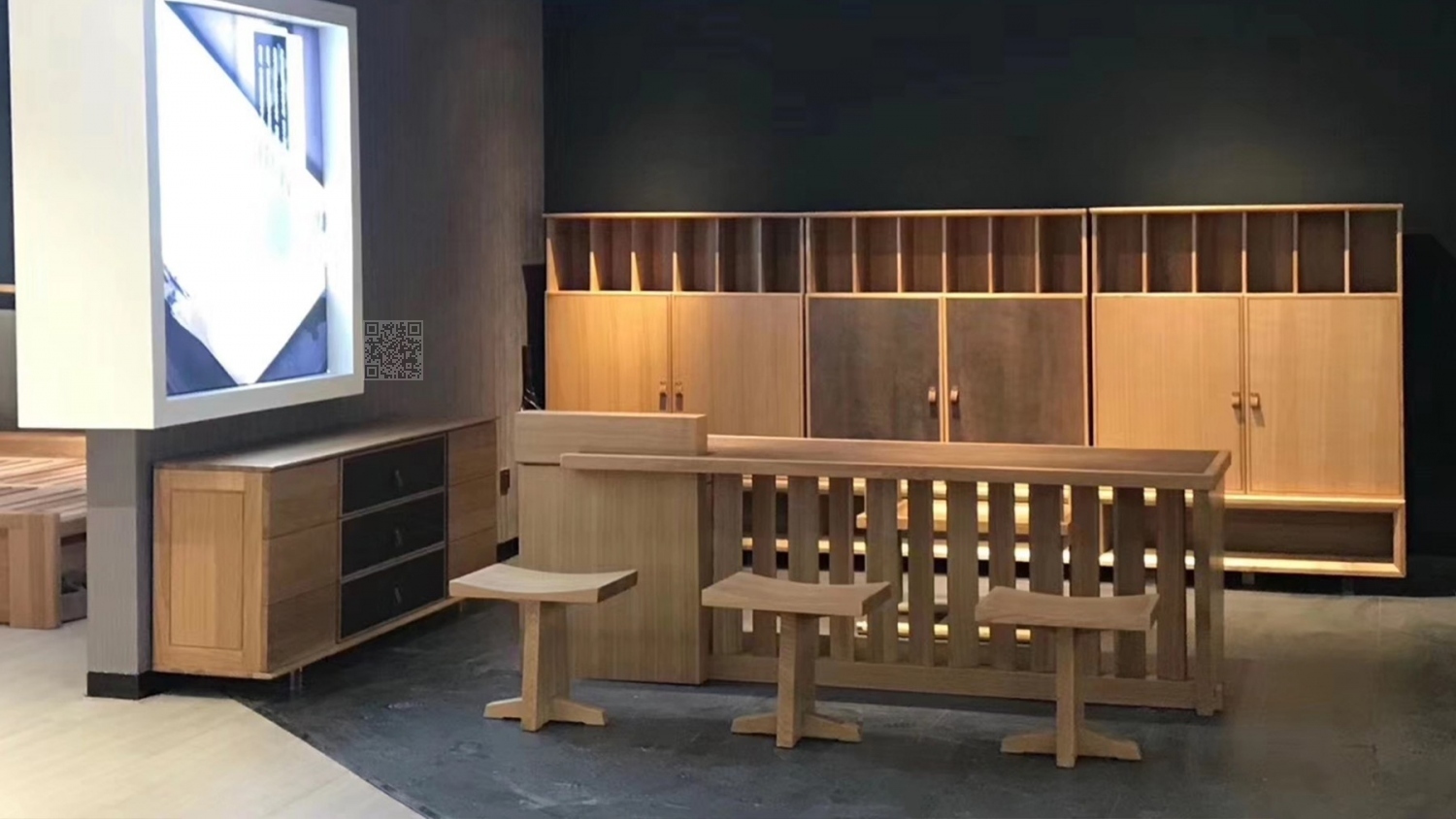 功匠工房书房茶室实木家具-茶室组合01