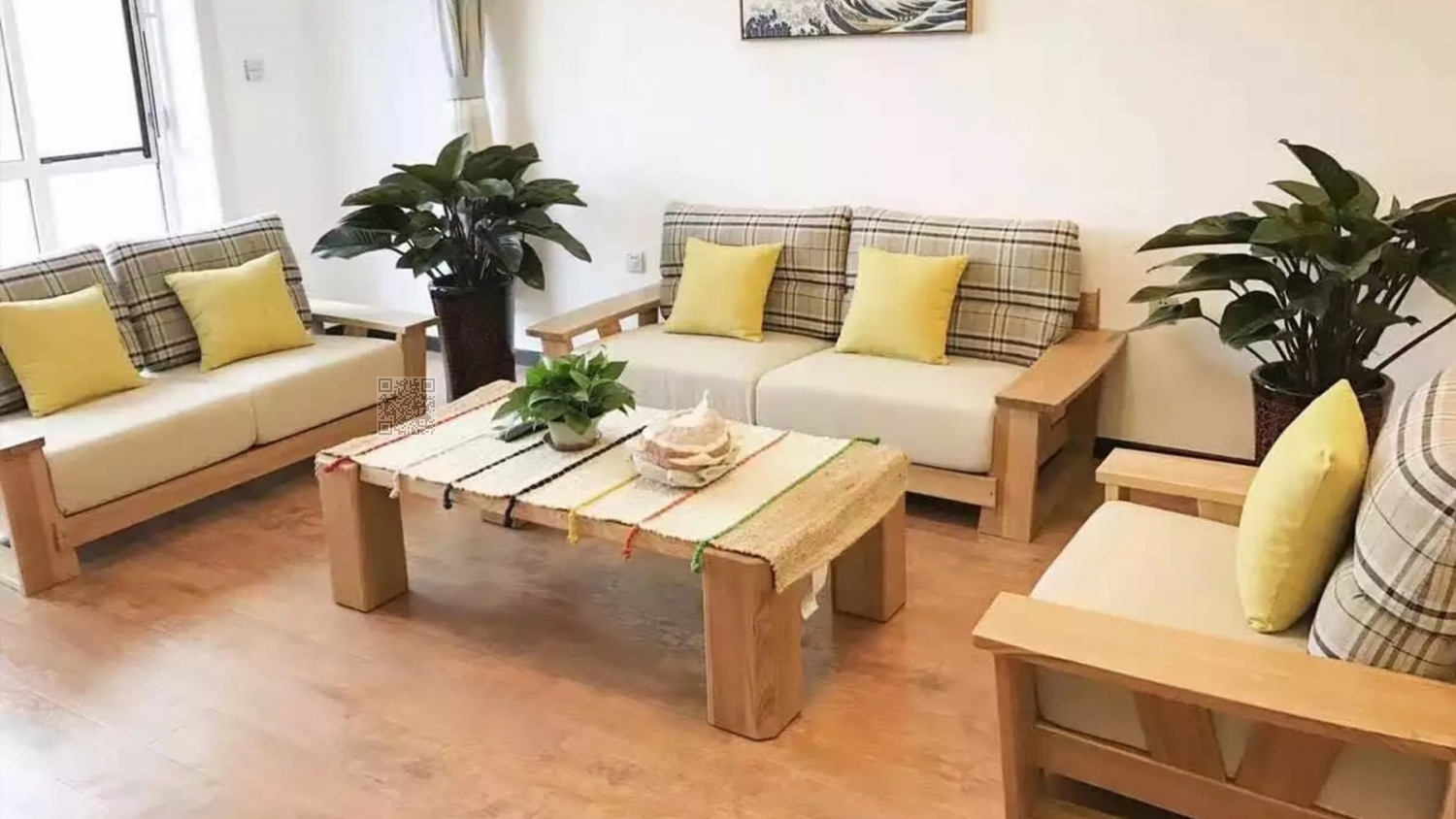 功匠工房客厅实木家具-沙发+茶几组合07