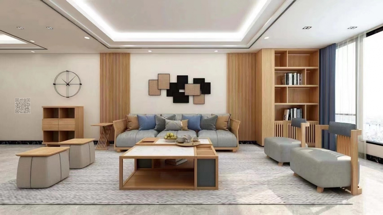 功匠工房客厅实木家具-沙发+茶几组合16