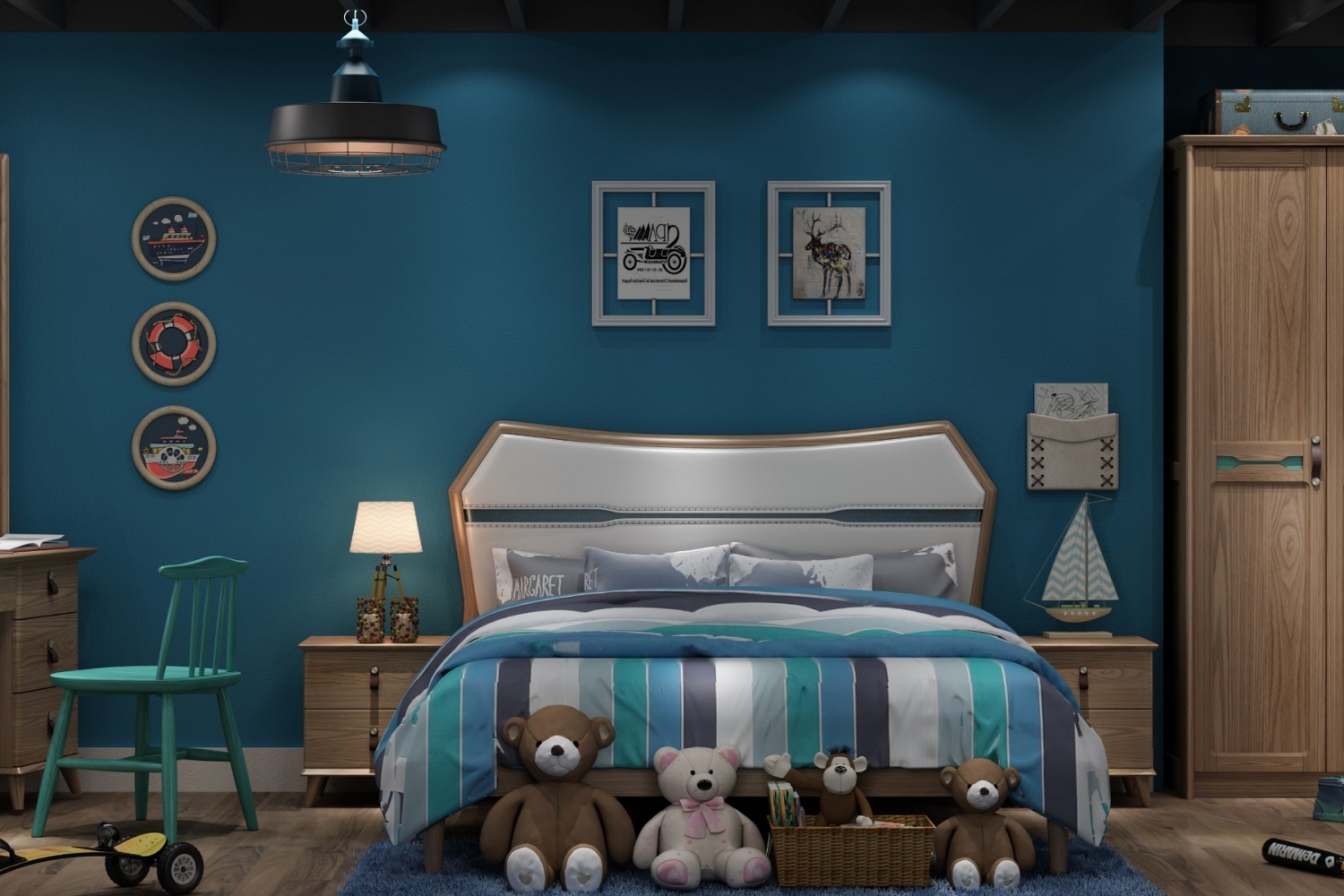 七彩人生北欧风格儿童套房-超能陆战队