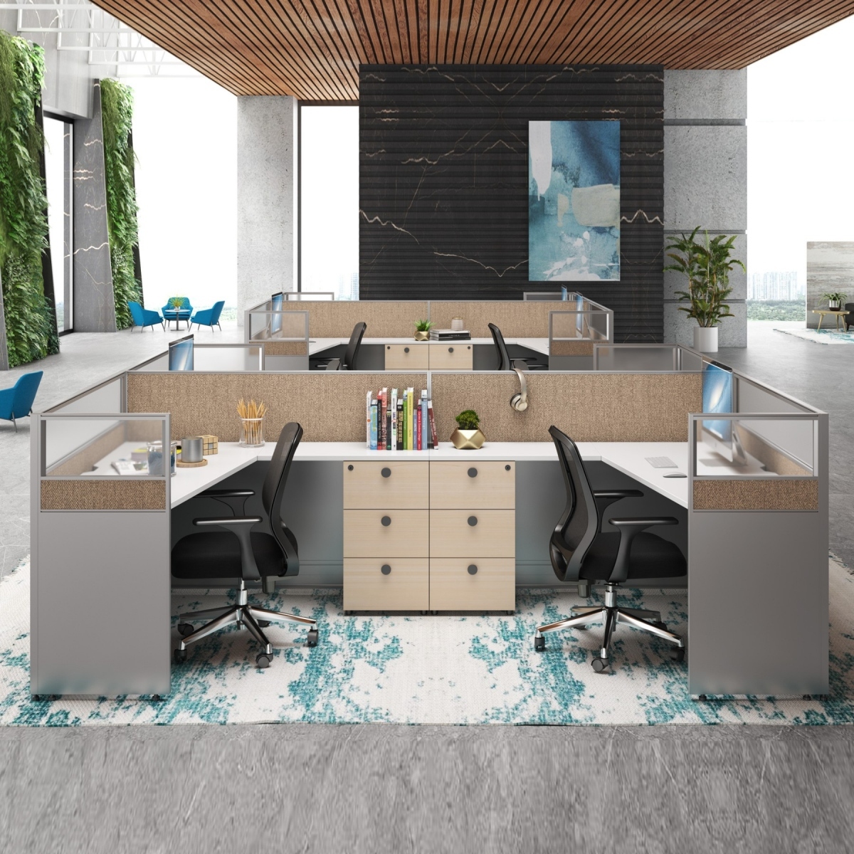 工字型 屏风工位