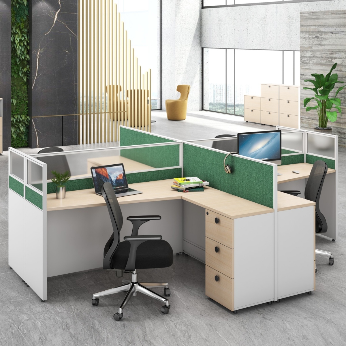 十字型 屏风工位