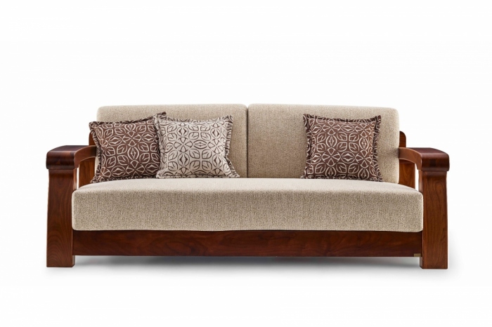 莫霞悦木系列实木112三人位沙发