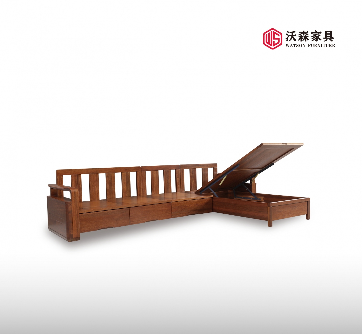 沃森实木家具系列转角沙发02