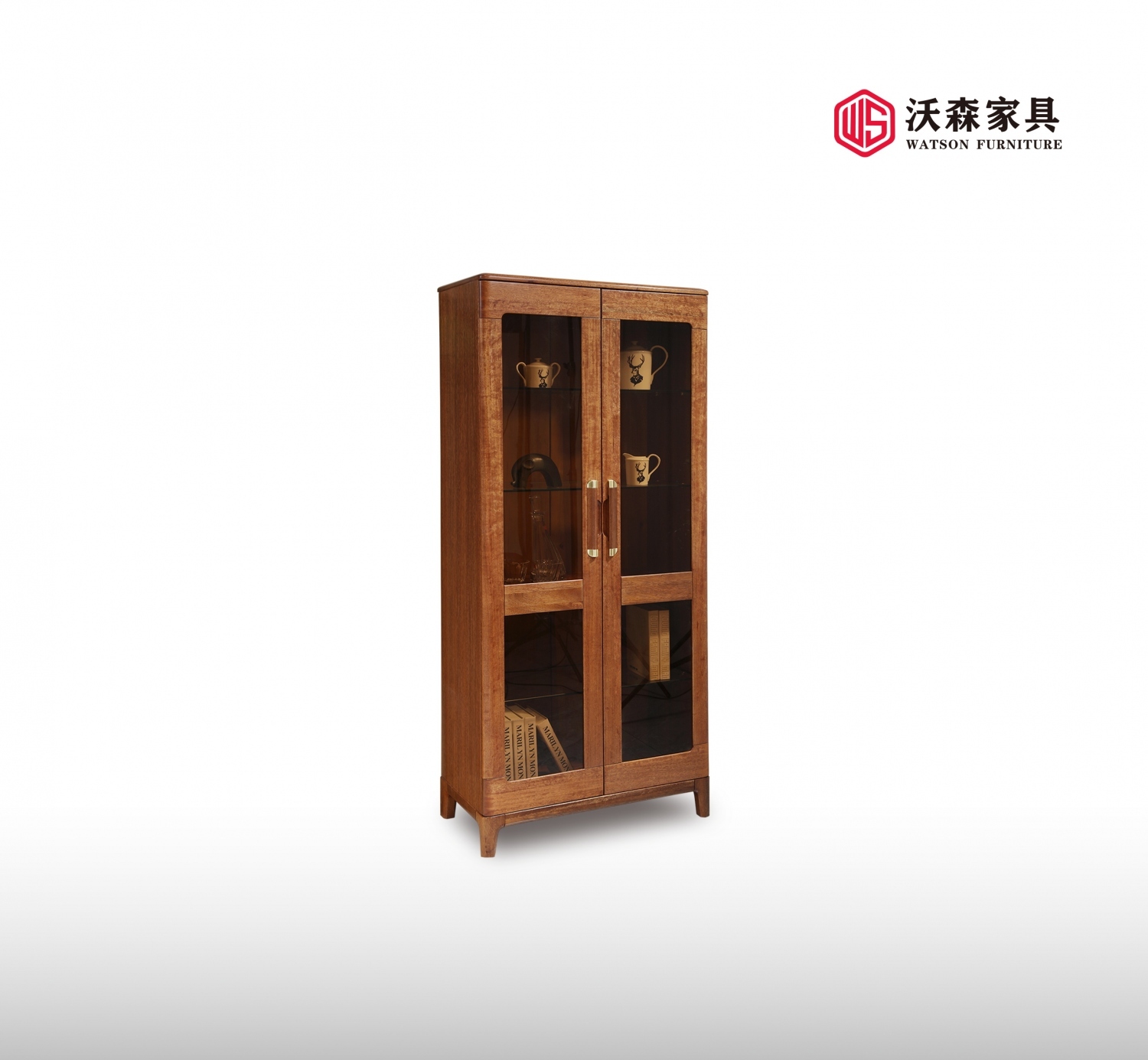 沃森实木家具系列组合柜高柜01