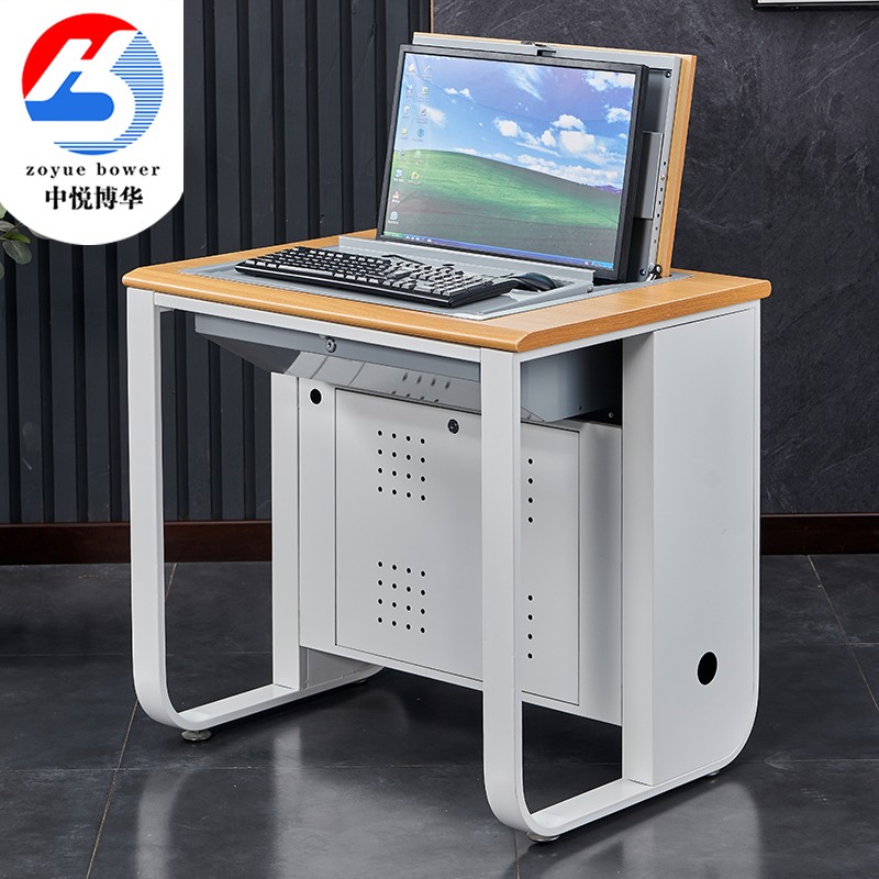 翻转电脑桌学校教室微机室电脑桌培训桌021s
