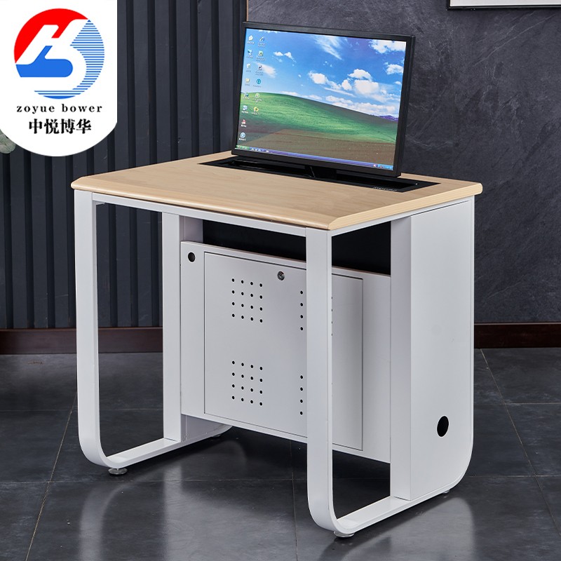 电动升降电脑桌屏幕隐藏式机房教室课桌021电升降