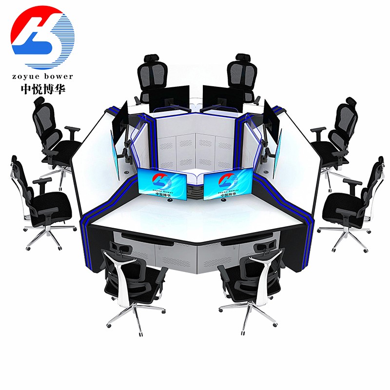 机房监控室电脑监控工作台圆形