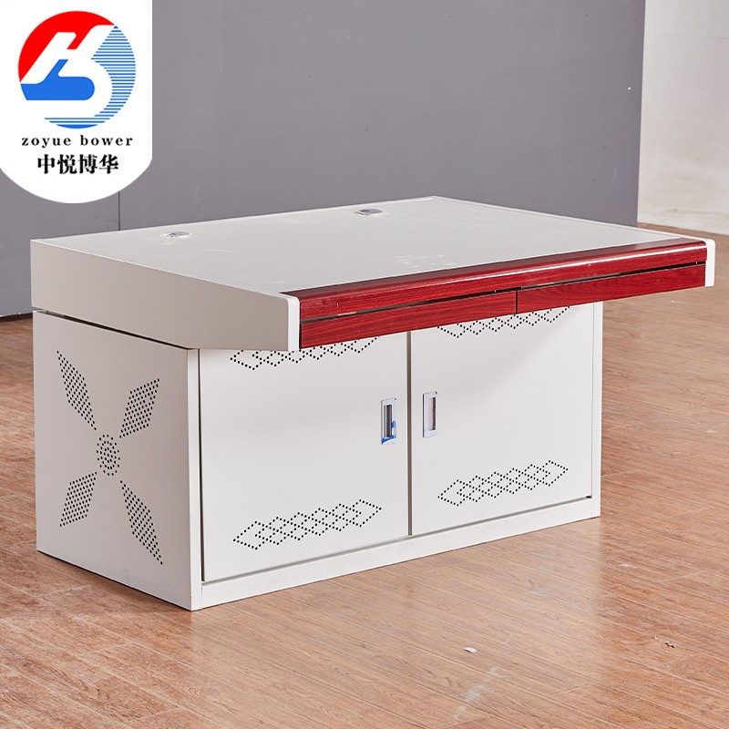 双联操作台钢制办公桌工作台监控台控制台木扶手