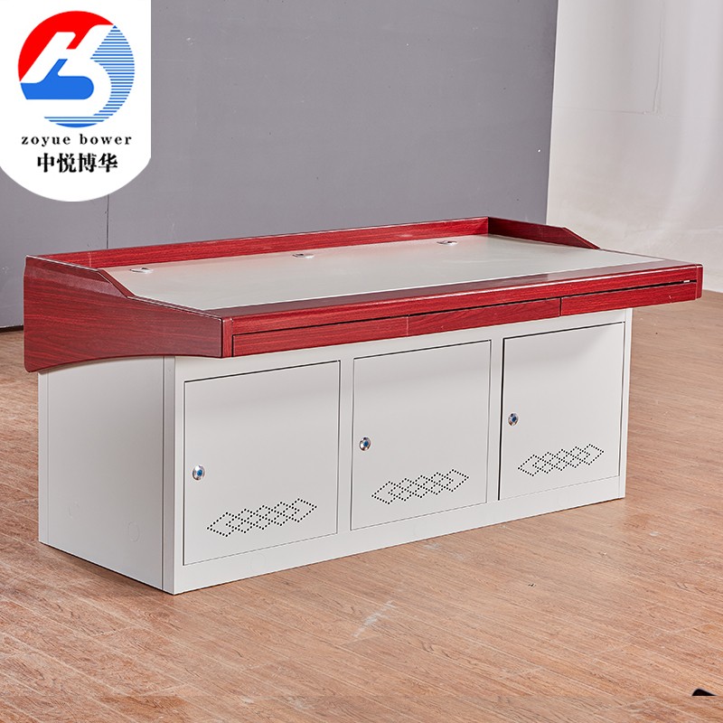 三联监控操作台指挥中心调度台钢制办公桌工作台高三围