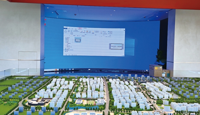 河北廊坊北部新城售后处项目<室内P2弧形软模组LED显示屏>