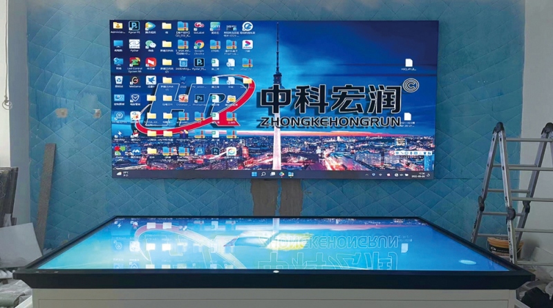 山东济南项目<室内P1.86LED显示屏+75寸电子沙盘>