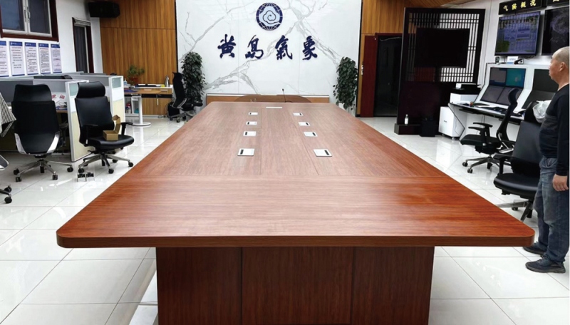 山东黄岛气象局项目<实木会议桌>