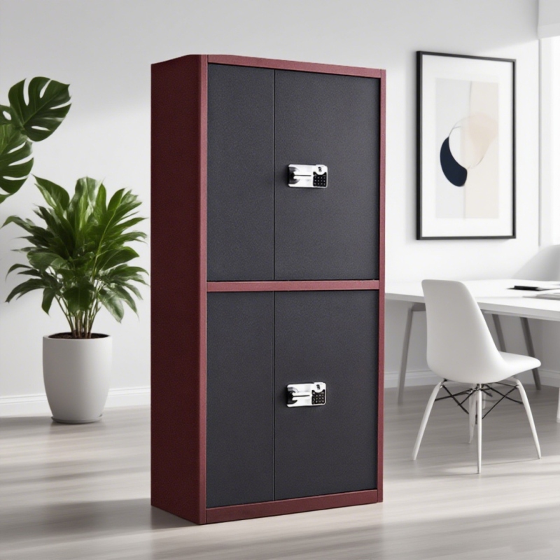 BM-05  国保指纹连体双节柜(黑红绵绵套)