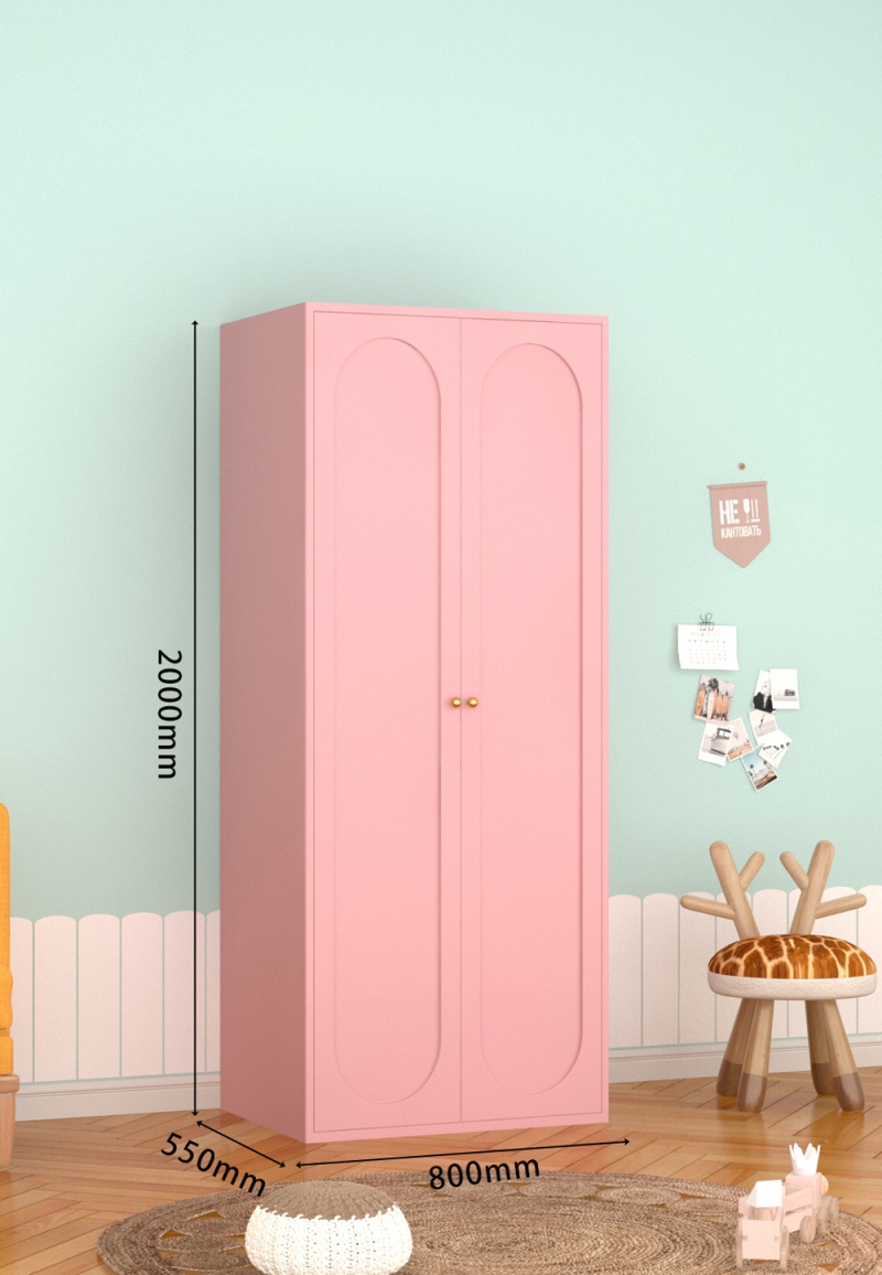 KTCWG-18樱花粉 双门碳钢衣柜