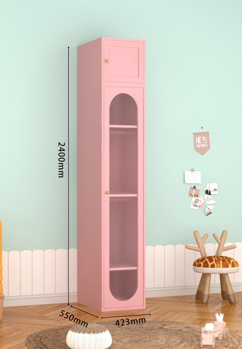 KTCWG-35樱花粉 单门长虹+顶柜 组合款