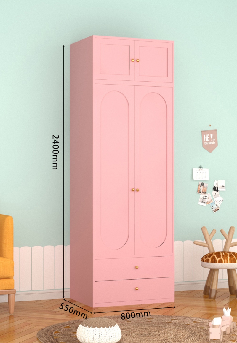 KTCWG-45樱花粉 双门碳钢+顶柜 组合款书柜