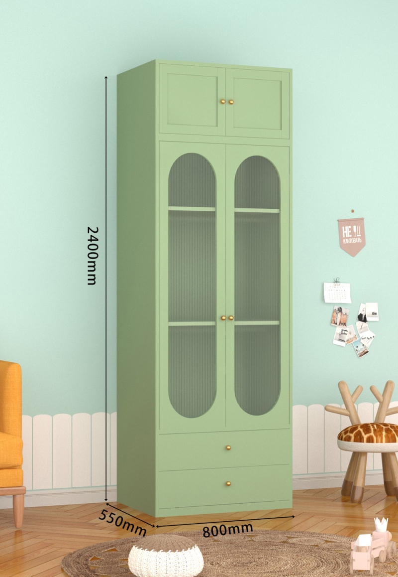 KTCWG-47抹茶绿 双门长虹+顶柜+组合款书柜