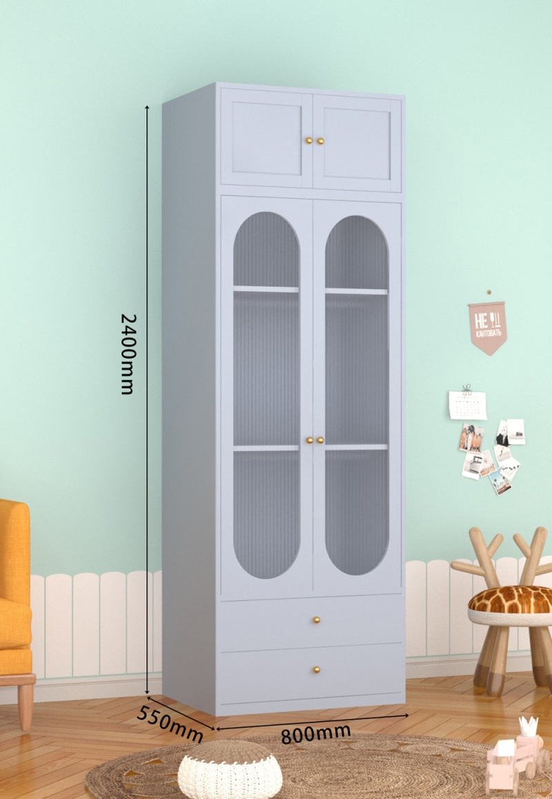 KTCWG-48天空蓝 双门长虹+顶柜 组合款书柜