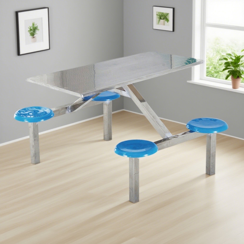 CZY-01  半不锈钢连体餐桌椅