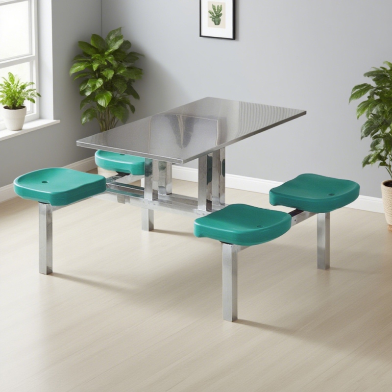 CZY-04  半不锈钢连体餐桌椅