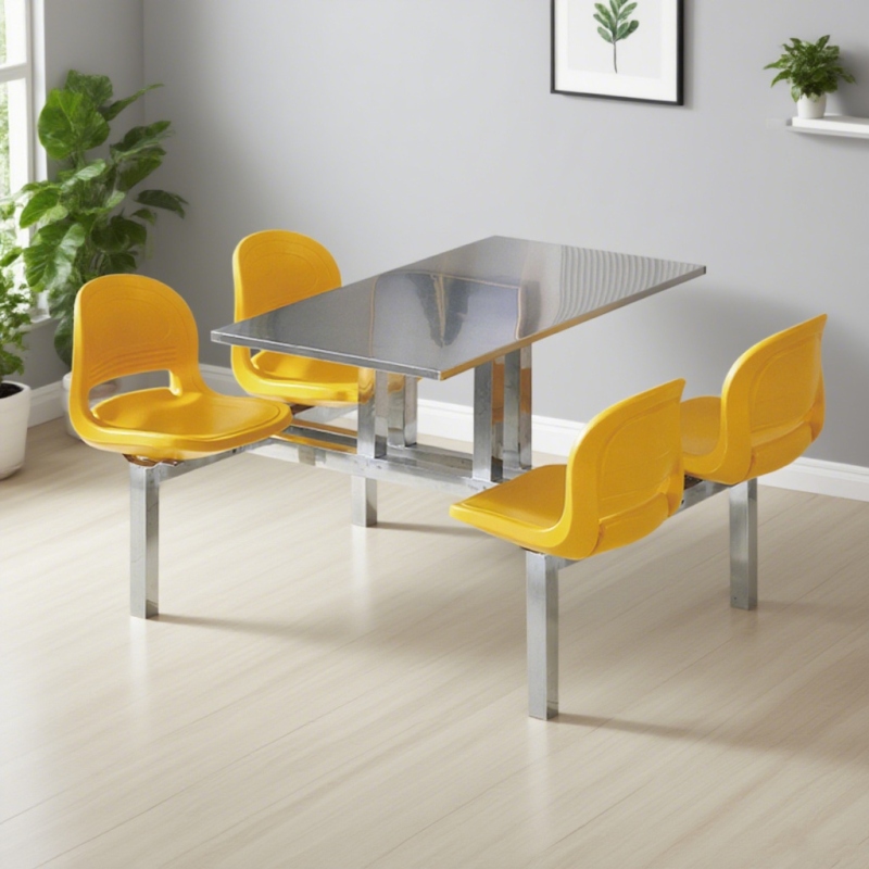 CZY-05  半不锈钢连体餐桌椅