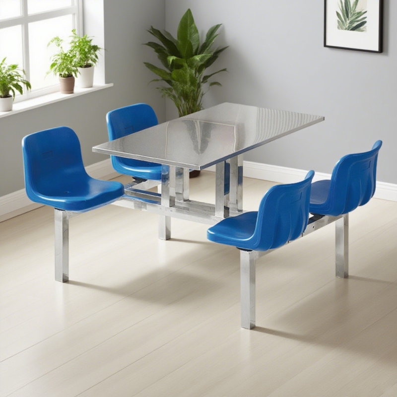 CZY-06  半不锈钢连体餐桌椅