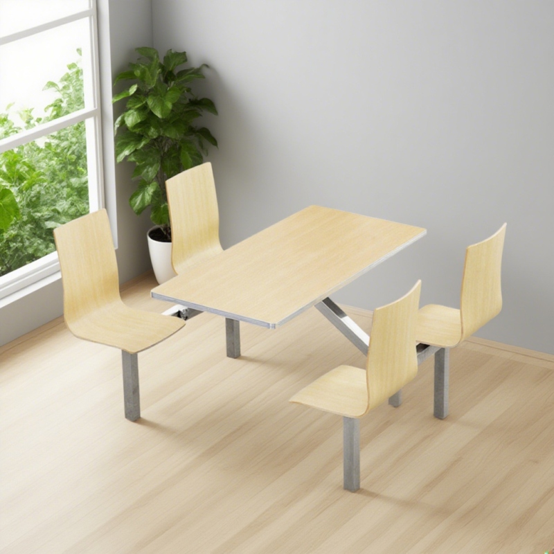 CZY-11  半不锈钢连体餐桌椅