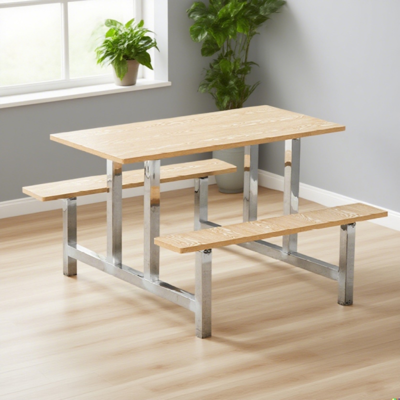 CZY-12  半不锈钢连体餐桌椅