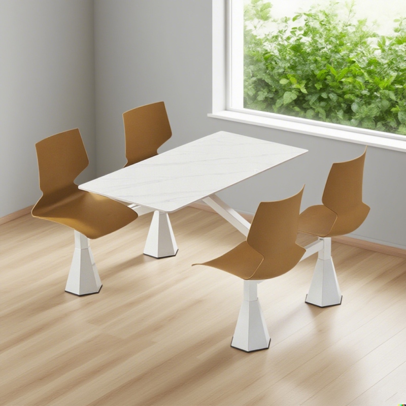 CZY-17  六方喇叭口连体餐桌椅