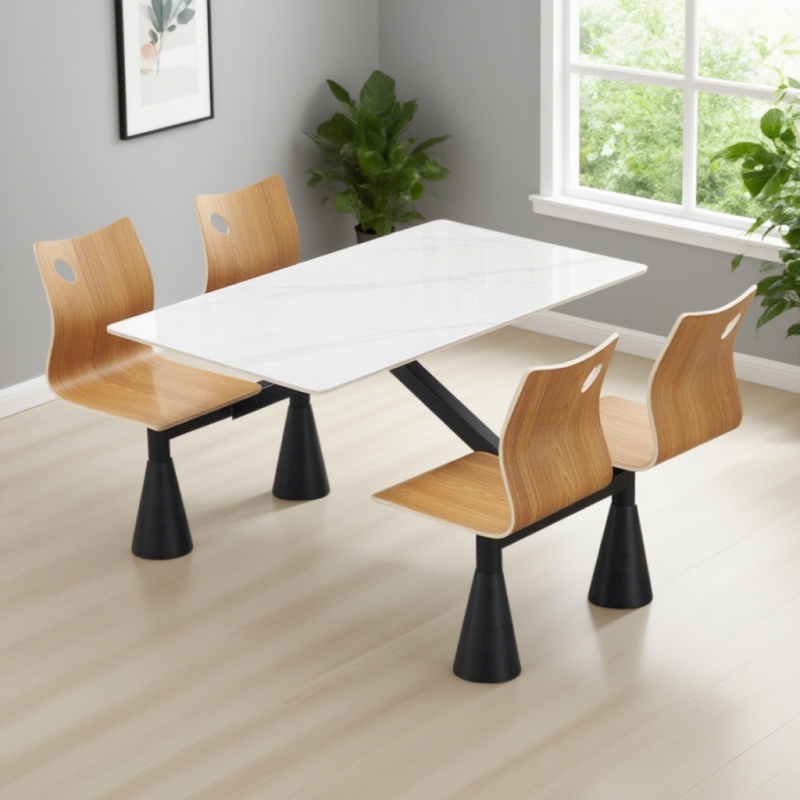 CZY-51  圆锥喇叭口连体餐桌椅