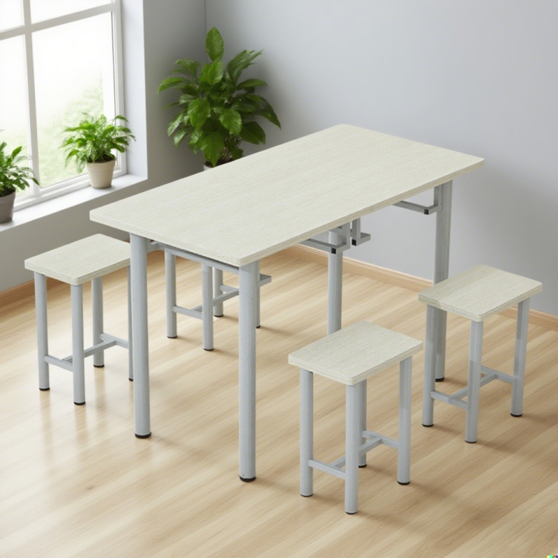 CZY-56  四人圆管挂凳餐桌椅