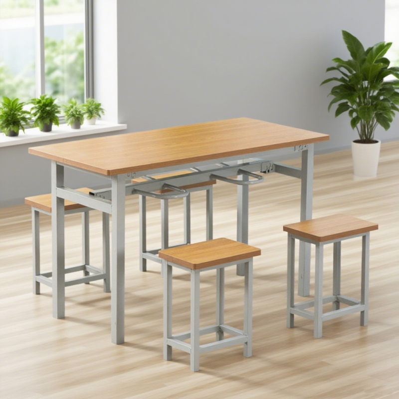 CZY-57  四人方管挂凳餐桌椅