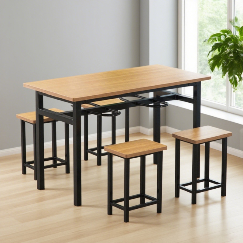 CZY-60  四人方管挂凳餐桌椅