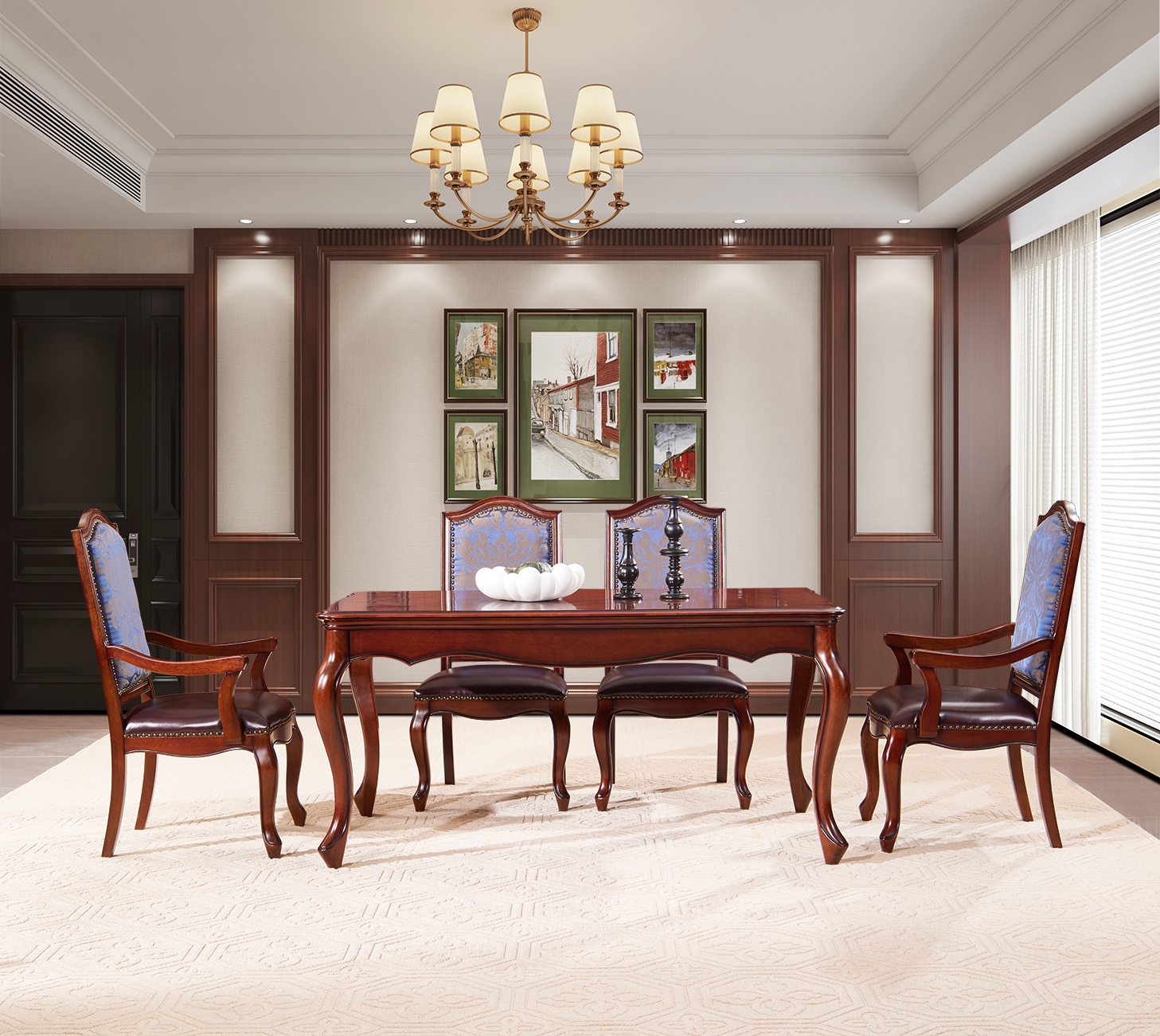 美式餐桌903#餐椅906#